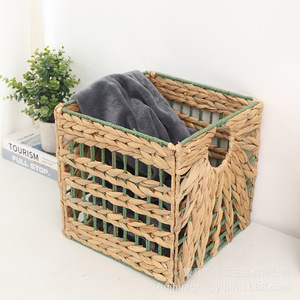 Cestas tejidas huecas en stock para almacenamiento de ropa sucia del hogar, cestas organizadoras multiusos tejidas a mano y - Product Image 3