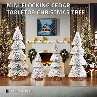 Cèdre artificiel écologique Mini arbre de Noël sur pied Ornement de base pour bureau ou décorations de Noël