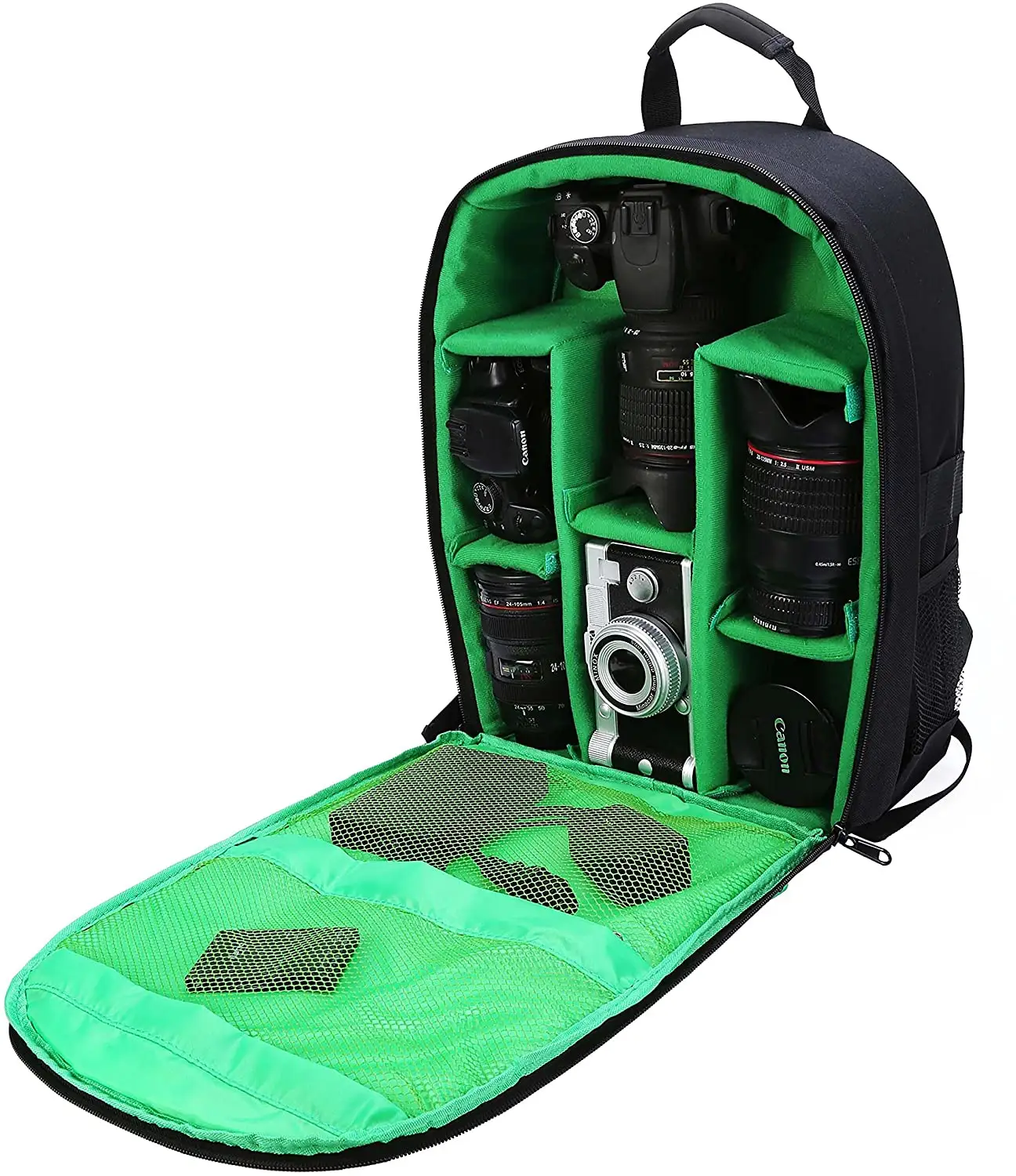 Professional Camera Backpack Photography Backpack with Tripos Holder Laptop Room in Green for DSLR SLR or Miroless Camera