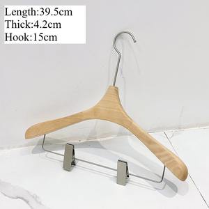 Cintres pour vêtements, étireurs et pinces à <span class=keywords><strong>pantalon</strong></span> pour magasin <span class=keywords><strong>de</strong></span> vêtements, robe <span class=keywords><strong>de</strong></span> mariée, en bois massif sans couture - Product Image 5