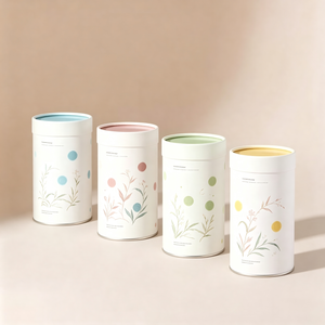 <b>Matt</b> Lamination Offset Printing <b>Paper</b> tube Paperboard Gift & Craft tube Ribbon Custom logo Standard export carton Packaging use - Product Image 1