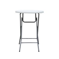 80*110 Table haute de bar en plastique PE-HD Table haute de cocktail pliante portable pour la cuisine, le parc, la salle de sport-Bar extérieur mobile en métal en acier