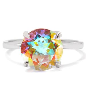 แหวนแต่งงานผู้หญิงเงินแท้ 925 ชุบโรเดียม ดีไซน์เรียบง่าย ประดับพลอยเมอร์คิวรี่ มิสติกโทแพซ สำหรับงานปาร์ตี้ - Product Image 1