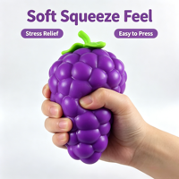 Grande boîte mystère souple en forme de raisin, à rebond lent, anti-stress, décompression, jouet sensoriel, doux, mignon, en forme de fruit, cadeau pour enfants