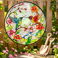 Attrape-soleil en vitrail suspendu pour fenêtre, attrape-soleil colibri de 10 pouces pour intérieur, décoration artistique de fenêtre en verre