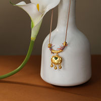 Collier pendentif gourde doré pour femme TANGPEI, en alliage de cuivre et résine, bijoux de mode