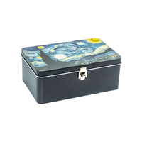 Boîte en fer blanc personnalisée LUCKY TIN, emballage rectangulaire en métal, boîte en fer blanc de qualité alimentaire avec fermeture à clé, conteneur de rangement en métal pour cadeaux