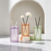 Bouteille d'aromathérapie en verre, flacon d'huile essentielle, diffuseur à bâtonnets en verre dépoli coloré, vente en gros pour désodorisant de maison et salle de bain