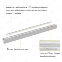 Lampe linéaire carrée LED moderne 3CCT en aluminium pour table de billard, snooker, bureau, atelier, lumière linéaire sans ombre