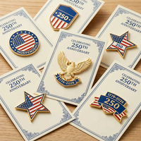 Coffret de Broches Commémoratives Émail 250ème Anniversaire 1776-2026 – Drapeau Américain, Aigle, Étoile, Indépendance – Cadeau de Collection Patriotique