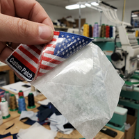 Écusson brodé personnalisé avec logo et drapeau américain, thermocollant ou à coudre, en tissu sergé, pour chapeaux, vestes et vêtements