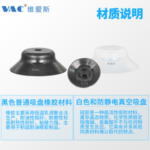 Ventosa de Vacío Cóncava Profunda de Una Sola Capa VP50AN de 15-40 mm con Goma de Silicona Opcional, Categoría de Producto: Ventosa - Product Image 3