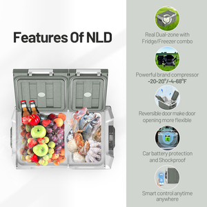 Alpicool nld Reversible cửa 12 Volt xe hộp mát tủ lạnh máy nén mini xe tủ lạnh cho cắm trại ngoài trời - Product Image 2