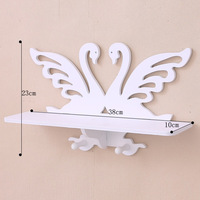 Étagère murale créative pastorale bricolage avec décoration élégante en forme de cygne chambre à coucher perforée gratuite salon tenture murale fête à la maison