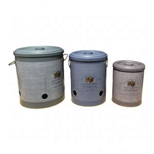 Gourmet Storage Collection Metal 3 Pcs Round <b>Potato</b> Onion and Garlic Set - Product Image 2