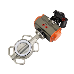 Válvulas de Mariposa de Hierro Dúctil Totalmente Revestidas con PTFE, Tipo Wafer, Accionamiento Neumático - Product Image 1