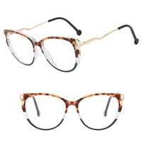 DL Lunettes Oeil de Chat Lumière Plate Anti Lumière Bleue TR90 Monture de Lunettes