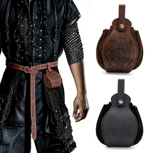 Kaidi qua biên giới Thời Trung Cổ Viking phong cách retro Túi với dây đeo, ví tiền xu, Halloween cosplay da eo - Product Image 1