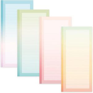 Confezione da 4 taccuini magnetici autoadesivi da 50 fogli Per nota <span class=keywords><strong>lista</strong></span> <span class=keywords><strong>di</strong></span> cose da fare e <span class=keywords><strong>lista</strong></span> della spesa Design completo magnete posteriore Per frigorifero - Product Image 1