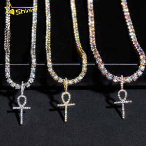 랩 다이아몬드 쥬얼리 크로스 매력 10K 솔리드 골드 고급 보석 랩 그로운 다이아몬드 크로스 펜던트 - Product Image 1