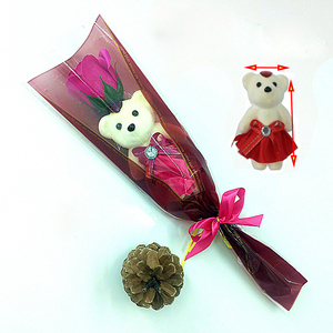AYOYO nuevo superventas regalo del Día de <span class=keywords><strong>la</strong></span> madre solo Mini oso de peluche ramo <span class=keywords><strong>Rosa</strong></span> jabón flores - Product Image 4