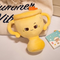 Maßgefertigtes Weiches Kurzhaariges Goldenes Trophäen-Plüschtier mit Kleiner Krone für Wettbewerbs-Souvenir-Geschenk