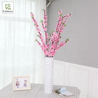 Vente en gros pas cher prix fleurs artificielles en soie fleur de cerisier branche fleurs rose clair pour mariage décoration de la maison