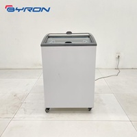 Congélateur à crème glacée à refroidissement direct de petite taille, design compact, couvercle en verre transparent, faible consommation d'énergie pour kiosque, mini-marché