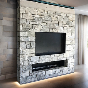 Tuiles murales en ardoise grise d'extérieur, <span class=keywords><strong>pierre</strong></span> décorative, revêtement adhésif, surface polie naturelle, décoration intérieure et extérieure - Product Image 1