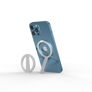 Magnetic Phone <b>Stand</b> For Apple <b>iPhone</b> Desktop Holder Ultra Thin Zinc Alloy Black And Silver - Product Image 3