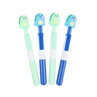 Pulpen Klik Laminasi Bentuk Hewan Kartun Lucu Kawaii Logo Kustom Promosi Baru O&Q Bulk 0.7mm Plastik ABS Tinta Hitam/Biru