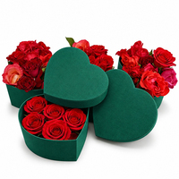 Boîte cadeau en papier personnalisée pour la Saint-Valentin, la fête des mères, avec motif en relief, recyclable, rigide, en forme de rose, de cœur, vide, pour chocolat