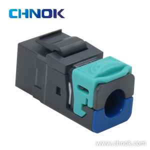 مقبس كيستون RJ45 UTP Cat6 8P8C بزاوية 90 درجة رمادي اللون بدون أدوات مطلي بالذهب معتمد ISO9001 وحدة 8045 للشبكات - Product Image 2