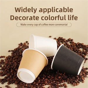 Gobelets à café jetables en papier kraft à double paroi, recyclables, avec couvercles, logo personnalisé imprimé, gobelets à emporter pour boissons chaudes 8oz/14oz/16oz - Product Image 6