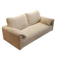 Modernes Cord-Loveseat-Sofa 2-Sitzer Gepolsterte Couch mit Dicken Kissen Holzbeine für Wohnzimmer Schlafzimmer Apartment
