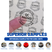 Étiquettes adhésives personnalisées en papier couché, imprimées à la machine pour l'emballage de matériaux de certification, vente en gros