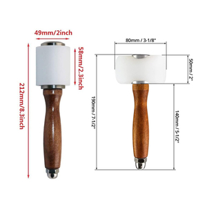 Maillet en nylon 300g/315g, marteau de sculpture sur cuir, tête en T/droite, manche en bois rouge, anti-rebond - Product Image 3