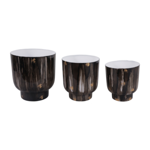 Set di 3 vasi da fiori ispirati al marmo per interni ed esterni, decorazione per la casa, vasi contemporanei per soggiorno, ingresso, patio. - Product Image 3