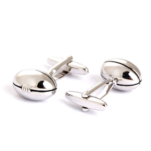 カスタムモダンステンレス制ラグビー型カフリンクスミニマルラグジュアリーラグビーテーマ男性用カフリンクス - Product Image 6