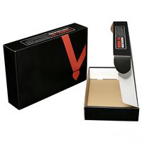 Boîtes d'expédition en carton ondulé avec logo personnalisé imprimé en or, boîte d'expédition en carton, boîte d'emballage pour costumes cosmétiques