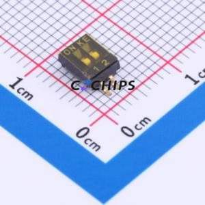 DSHP02TSGET DIP Switch SMD-4P,4.1x5.4mm Switch Flat Toggle, Groove Type Single Pole Single Throw 2 Gull Wing Type - Product Image 1