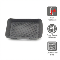Revêtement Réutilisable en Silicone pour Friteuse à Air, Sans BPA, Facile à Nettoyer, Antiadhésif, Panier Rectangulaire 140g, Compatible Lave-Vaisselle pour Four de Cuisine