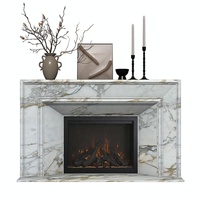 Environnements de cheminée en marbre Calacatta Viola naturel Tostone, taille personnalisée, design moderne, kits d'entourages de cheminée en marbre