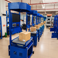 Système DWS statique automatique de dimensionnement, pesage et lecture de codes-barres des colis avec convoyeur à bande et contrôleur de poids pour le tri logistique