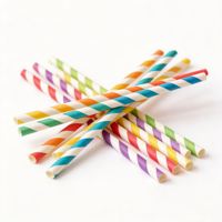 Pailles en papier colorées personnalisées pour boissons froides, avec logo, en promotion