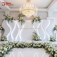 Support de toile de fond mural incurvé LED sur mesure, panneau ondulé en PVC blanc pour décoration de scène de mariage, idéal pour les entreprises de location