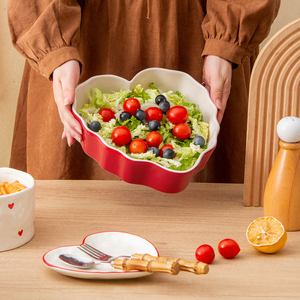 Bandeja para Hornear de Cerámica Love, Bandeja para Arroz Horneado de Alta Calidad, Apta para <span class=keywords><strong>Microondas</strong></span>, Estilo Nórdico, Platos de Cerámica - Product Image 2