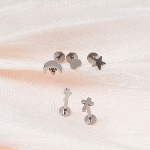 <span class=keywords><strong>Piercing</strong></span> Labret de Titanio G23 16G con Forma de Luna, Estrella, Cruz, Rayo y Corazón, Joyería Corporal - Product Image 5