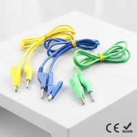 Câble banane 4 mm empilable avec connecteur mâle et pince crocodile 1 m, 1,5 m, 2 m – Câble personnalisé double extrémité