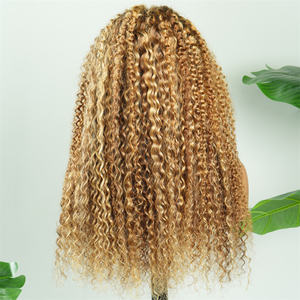 Parrucche in Capelli Umani Brasiliani 100% Ricci Profondi Biondi con Frontale in Pizzo HD 13x4 per Donne di Colore, Colore P4/27 - Product Image 3